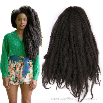 Wholesale Kinky Marley Twist Crochet Hair Extensions 18inches Ombre Color Black Bug Brown Synthetic Fiber Marley Braiding Hair